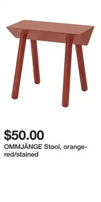 IKEA OMMJÄNGE Stool, orange-red/stained offer
