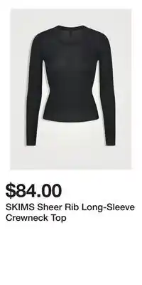 Holt Renfrew SKIMS Sheer Rib Long-Sleeve Crewneck Top offer