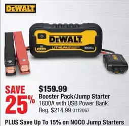 PartSource DEWALT Booster Pack/Jump Starter offer