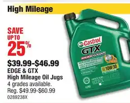 PartSource CASTROL EDGE & GTX High Mileage Oil Jugs offer