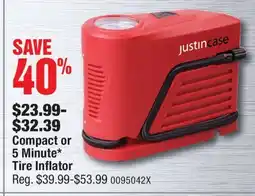 PartSource Justincase Compact or 5 Minute Tire Inflator offer