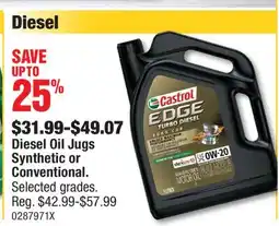 PartSource Diesel Oil Jugs Synthetic or Conventional offer
