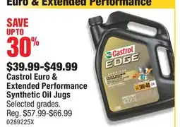 PartSource Castrol Euro & Extended Performance Synthetic Oil Jugs offer