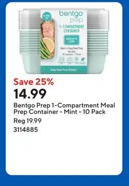 Staples Bentgo Prep 1-Compartment Meal Prep Container - Mint offer