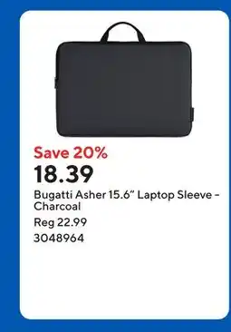 Staples Bugatti Asher 15.6 Laptop Sleeve - Charcoal offer