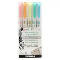 Staples Zebra Mildliner Dual-tip Highlighters, Fluorescent Colours offer