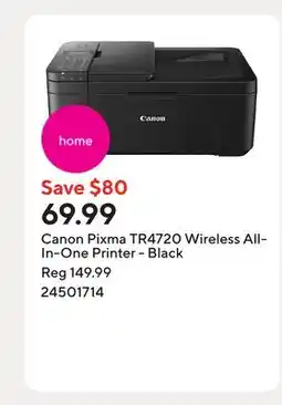 Staples Canon Pixma TR4720 Wireless All-In-One Printer - Black offer