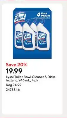 Staples Lysol Toilet Bowl Cleaner & Disinfectant, 946 mL offer