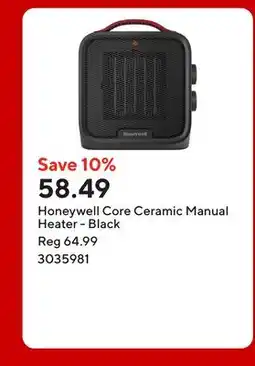 Staples Honeywell Core Ceramic Manual Heater - Black offer