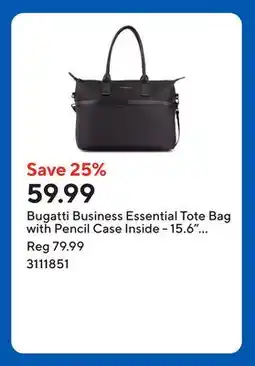 Staples Bugatti Business Essential Tote Bag with Pencil Case Inside - 15.6 - Black offer