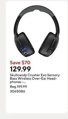 Staples Skullcandy Crusher Evo Sensory Bass Wireless Over-Ear Headphones - True Black offer