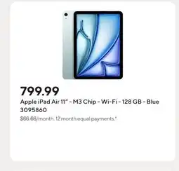 Staples Apple iPad Air 11 - M3 Chip - Wi-Fi - 128 GB - Blue offer