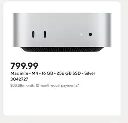 Staples Mac mini - M4 - 16 GB - 256 GB SSD - Silver offer