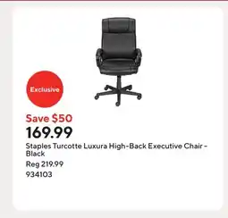 Staples Staples Turcotte Luxura High-Back Executive Chair - Black offer