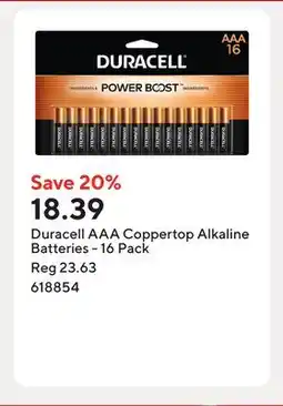 Staples Duracell AAA Coppertop Alkaline Batteries offer