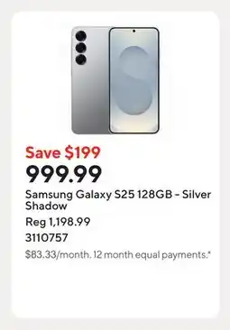 Staples Samsung Galaxy S25 128GB - Silver Shadow offer