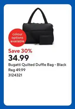 Staples Bugatti Quilted Duffle Bag - Black offer