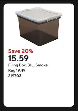 Staples Filing Box, 31L, Smoke offer