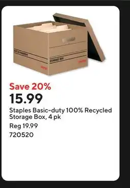 Staples Staples Basic-duty 100% Recycled Storage Box offer