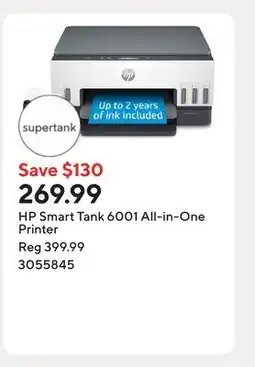 Staples HP Smart Tank 6001 All-in-One Printer offer