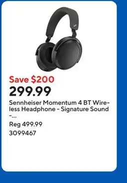 Staples Sennheiser Momentum 4 BT Wireless Headphone - Signature Sound - Adaptive Hybrid ANC - Black offer