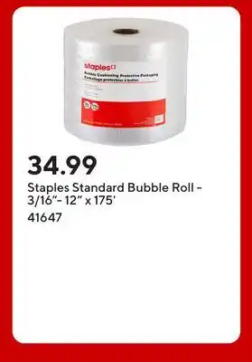 Staples Staples Standard Bubble Roll - 3/16- 12 x 175' offer