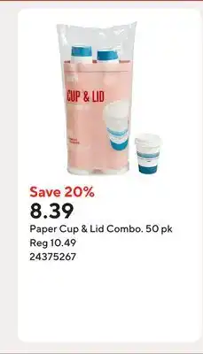 Staples Paper Cup & Lid Combo offer