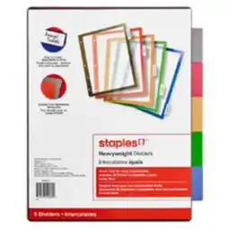 Staples Staples Better Print & Apply Label Plastic Dividers Set, 5-Tab offer