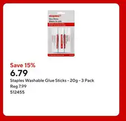 Staples Staples Washable Glue Sticks - 20g offer