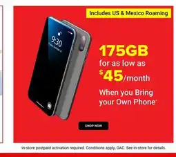 Visions Electronics Get 175GB for as low as $45/month offer