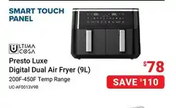 Visions Electronics ULTIMA COSA Presto Luxe Digital Dual Air Fryer (9L) offer