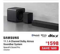 Visions Electronics SAMSUNG 11.1.4-Channel Dolby Atmos Soundbar System offer