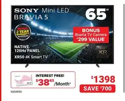 Visions Electronics 65 SONY XR50 4K Smart TV NATIVE 120Hz PANEL offer