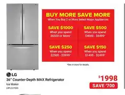 Visions Electronics LG 36 Counter-Depth MAX Refrigerator offer