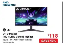 Visions Electronics LG 24 UltraGear FHD HDR10 Gaming Monitor offer