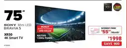 Visions Electronics 75 SONY XR50 4K Smart TV offer