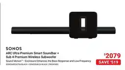 Visions Electronics SONOS ARC Ultra Premium Smart Soundbar + Sub 4 Premium Wireless Subwoofer offer
