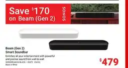 Visions Electronics SONOS Beam (Gen 2) Smart Soundbar offer