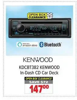 2001 Audio Video KDCBT382 KENWOOD In-Dash CD Car Deck offer