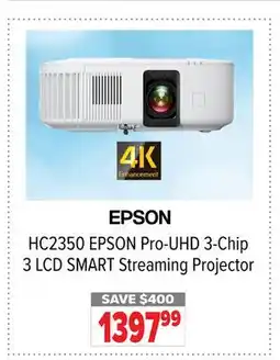 2001 Audio Video HC2350 EPSON Pro-UHD 3-Chip 3 LCD SMART Streaming Projector offer