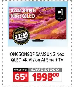 2001 Audio Video 65 QN65QN90F SAMSUNG Neo QLED 4K Vision AI Smart TV offer