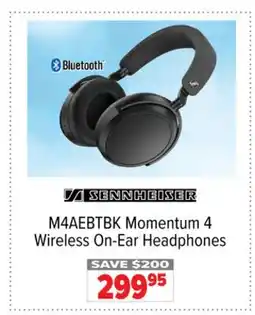 2001 Audio Video M4AEBTBK SENNHEISER Momentum 4 Wireless On-Ear Headphones offer