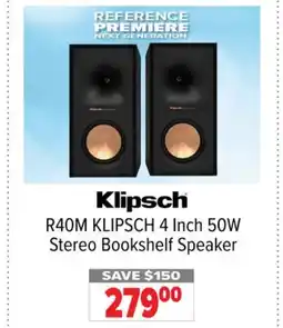 2001 Audio Video R40M KLIPSCH 4 Inch 50W Stereo Bookshelf Speaker offer