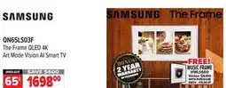 2001 Audio Video SAMSUNG 65 QN65LS03F The Frame QLED 4K Art Mode Vision AI Smart TV offer