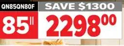 2001 Audio Video SAMSUNG QN85QN80F- 85 QLED 144HZ MINI-LED PANEL offer