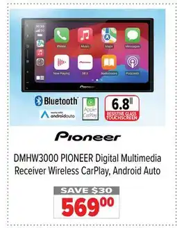 2001 Audio Video DMHW3000 PIONEER Digital Multimedia Receiver Wireless CarPlay, Android Auto offer