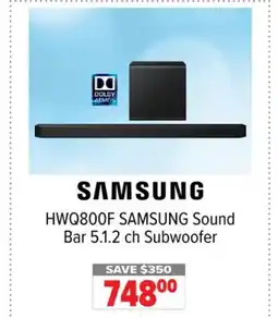 2001 Audio Video HWQ800F SAMSUNG Sound Bar 5.1.2 ch Subwoofer offer