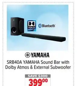 2001 Audio Video SRB40A YAMAHA Sound Bar with Dolby Atmos & External Subwoofer offer