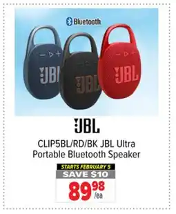 2001 Audio Video CLIP5BL/RD/BK JBL Ultra Portable Bluetooth Speaker offer