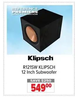 2001 Audio Video R121SW KLIPSCH 12 Inch Subwoofer offer